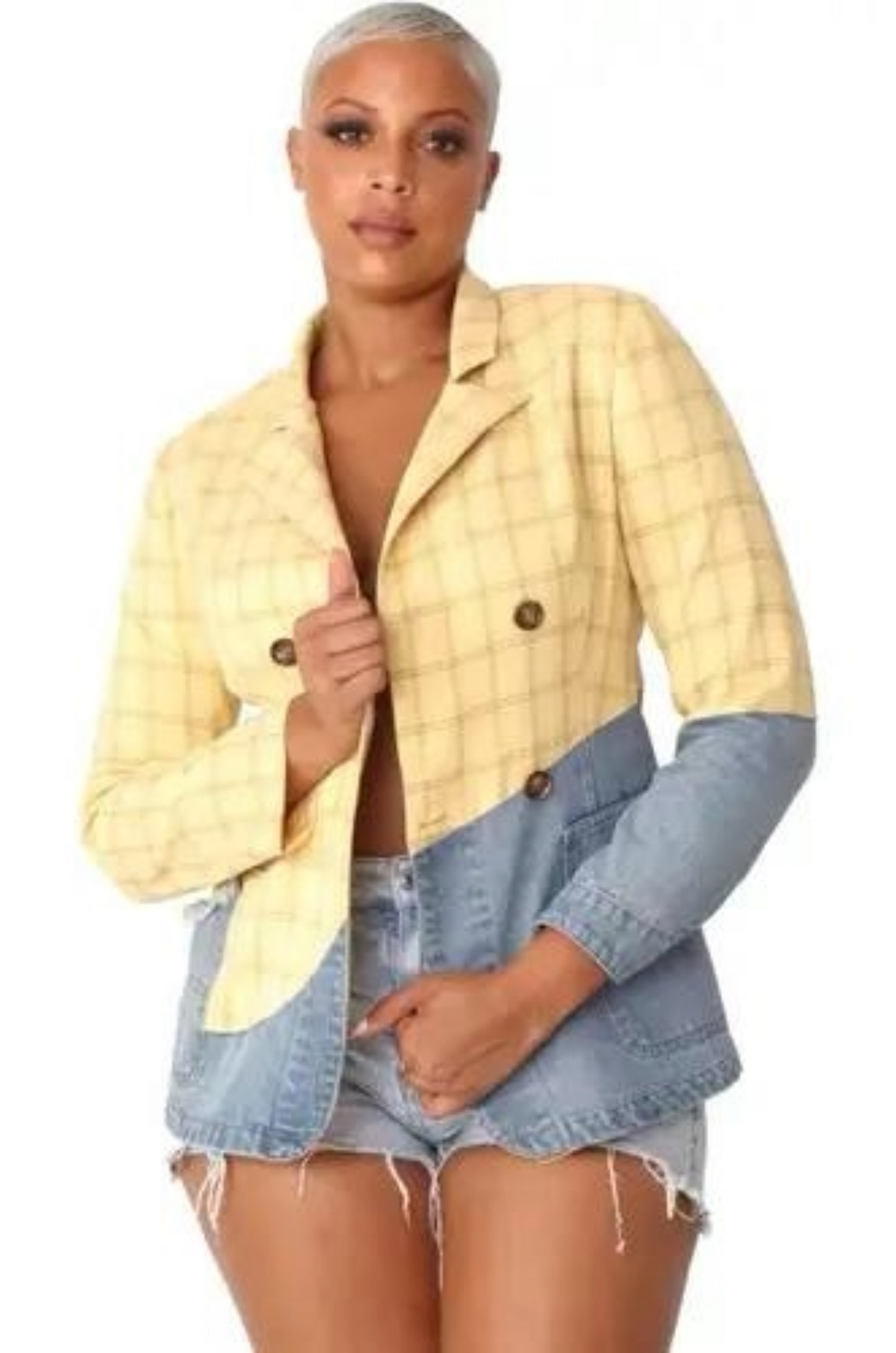 Two Tone Denim Blazer