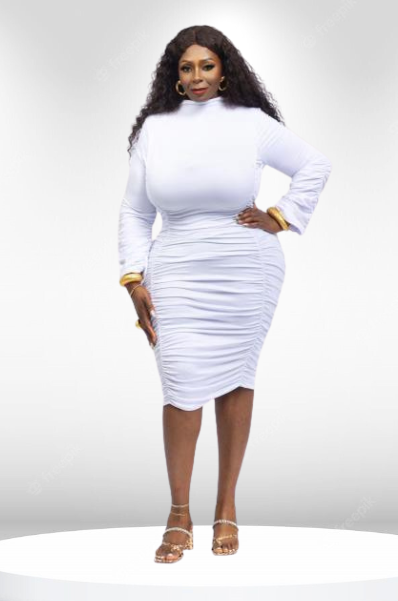 Basic White Fitted Dress