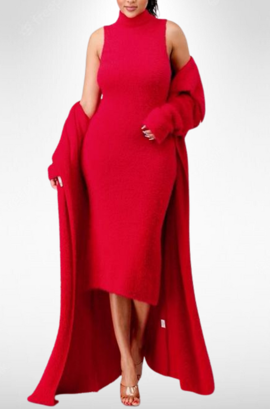 Fuzzy Two Piece Dress set