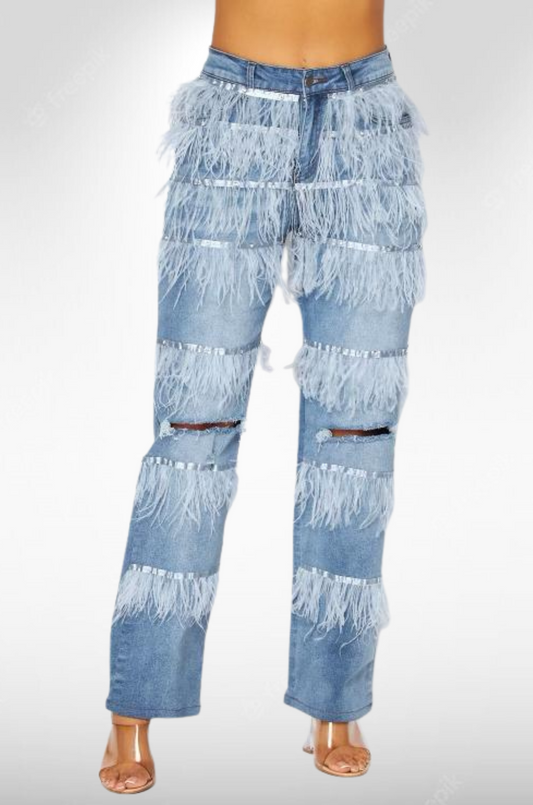 Feathers on Me Denim